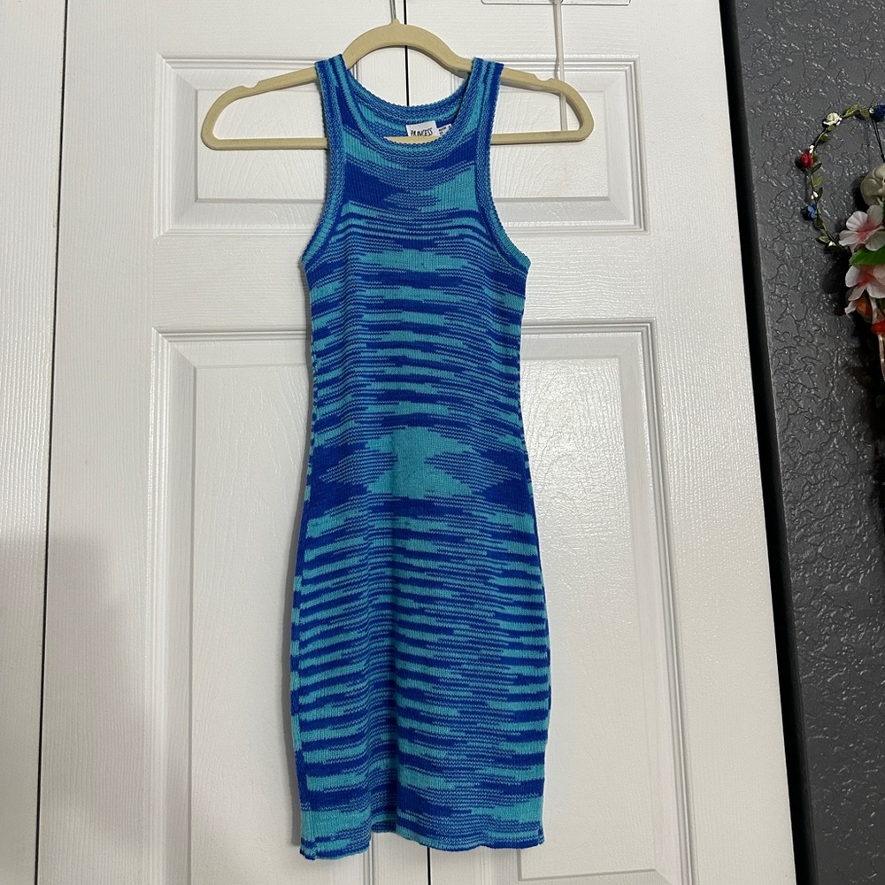 Knitted blue mini dress from princess Polly